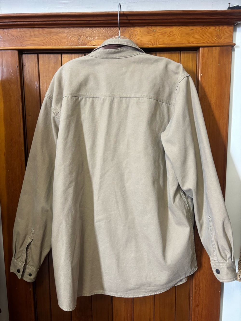 L.L.Bean Tan Canvas snap button Jacket - Picture 2 of 11